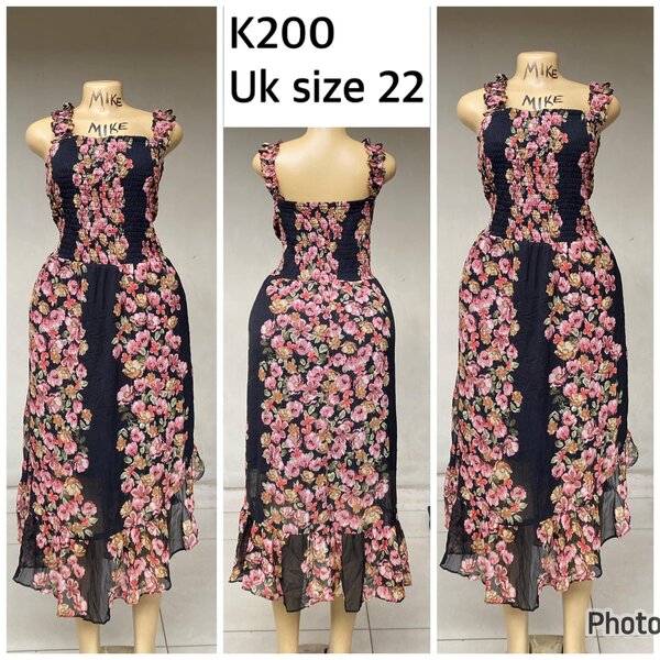 black dress with pink flowers