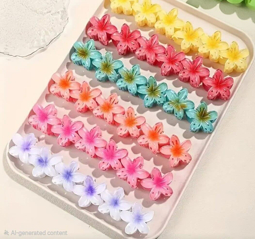 Colorful Flower Hair Clips