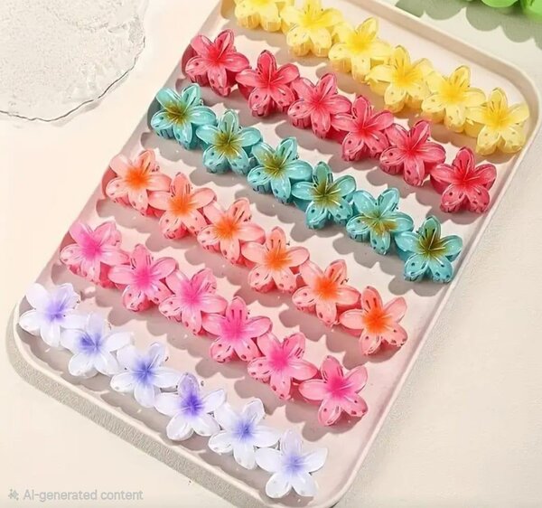 Colorful Flower Hair Clips
