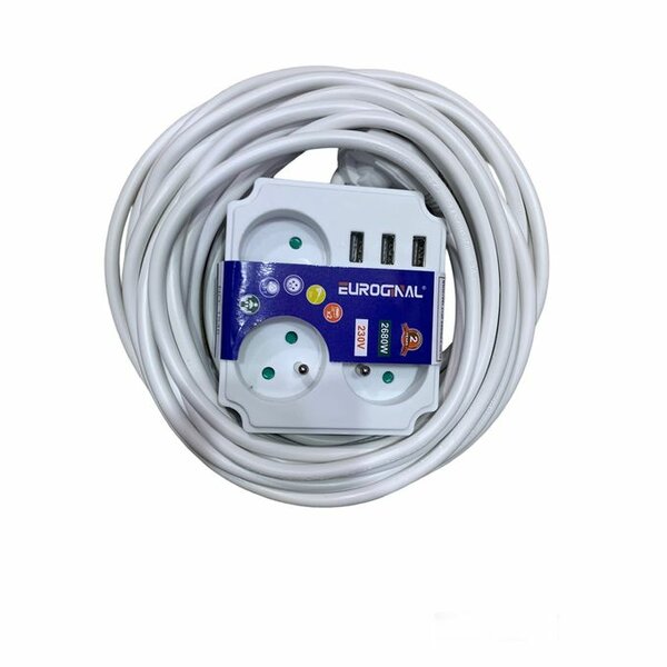 EUROGMAL Extension Cord with USB Ports