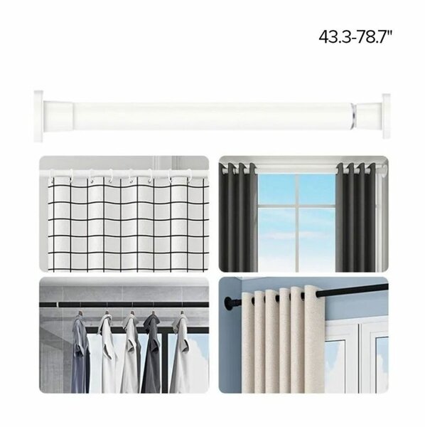 TELESCOPIC ADJUSTABLE TENSION CURTAIN ROD  CLOTHES HANGER