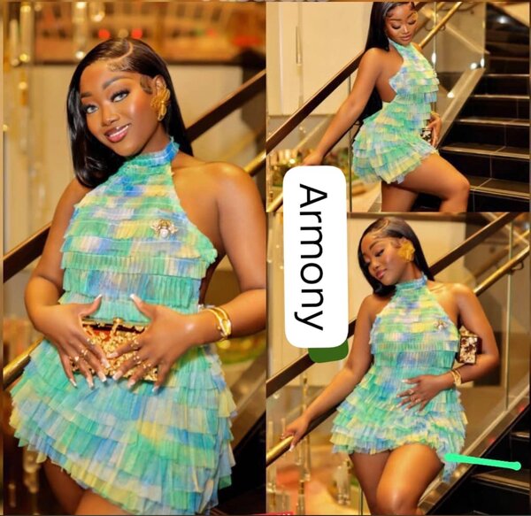 Robe cocktail à volants