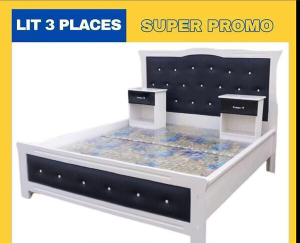 Lit 3 places avec chevets intégré