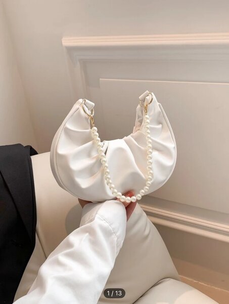 Sac à main blanc à perle chic