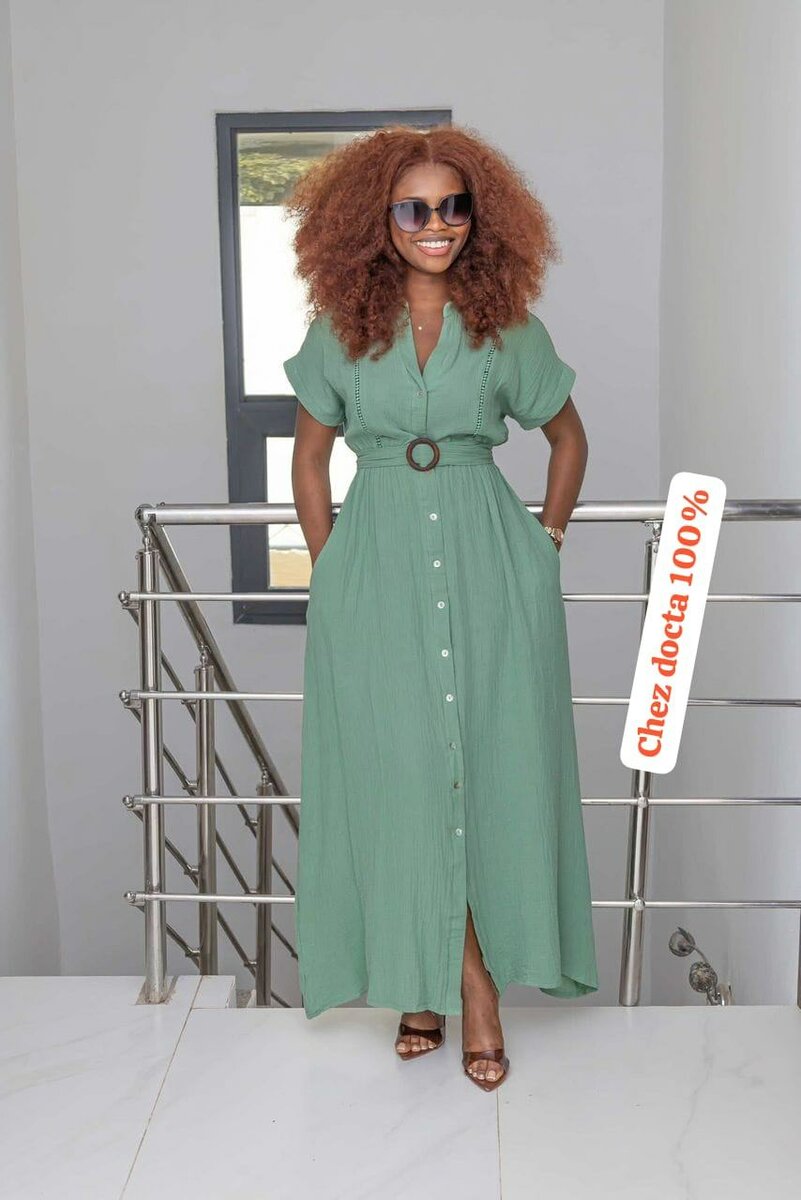 Robe chemise d'été avec ceinture