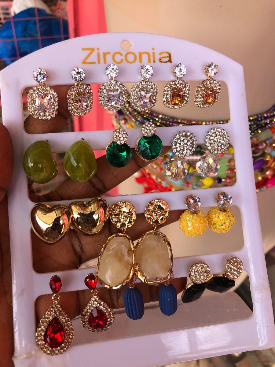 Earrings and waist beads