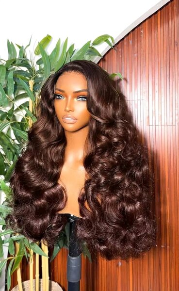 Perruque Longue Ondulée Brun