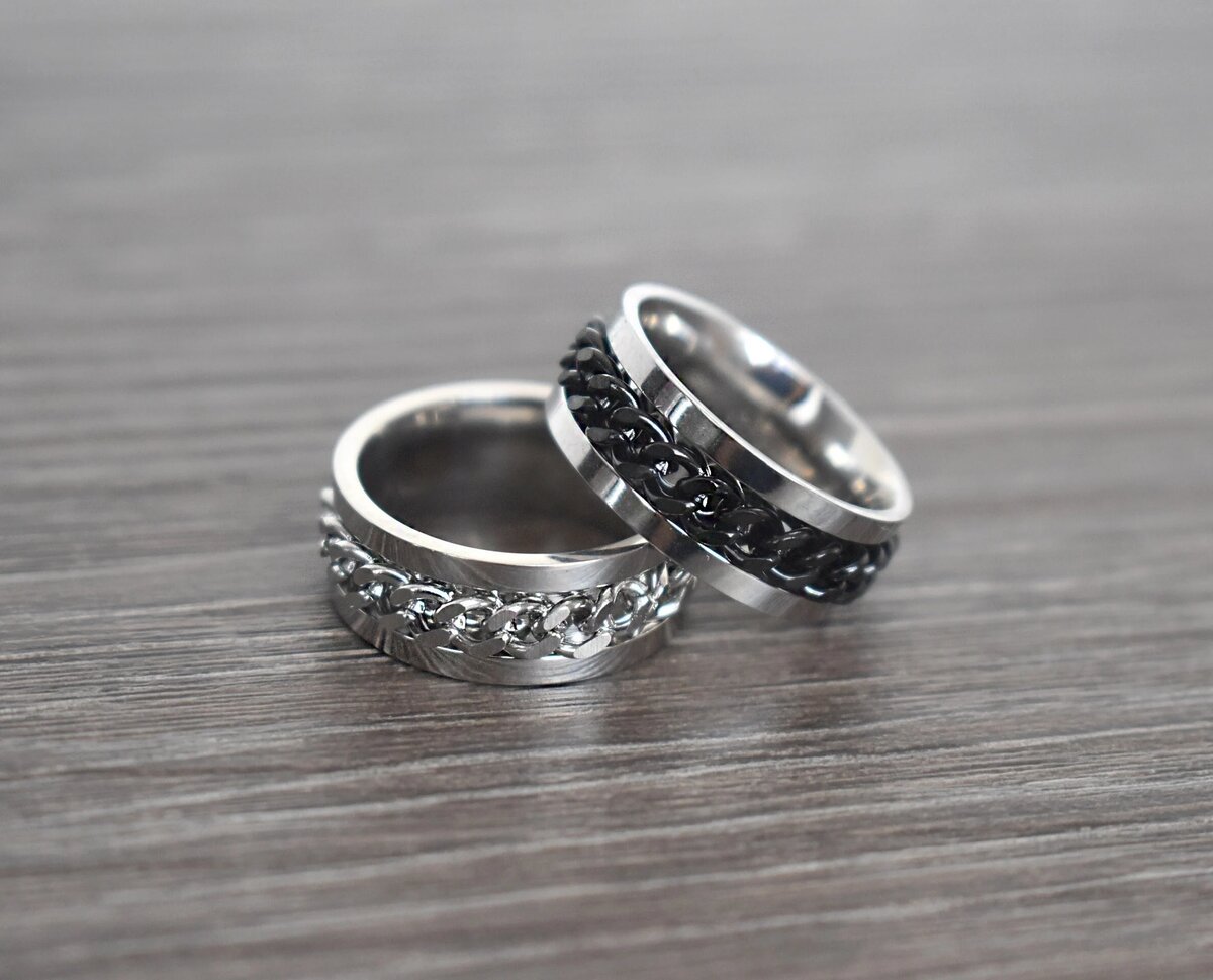 Bague chaîne en acier inoxydable