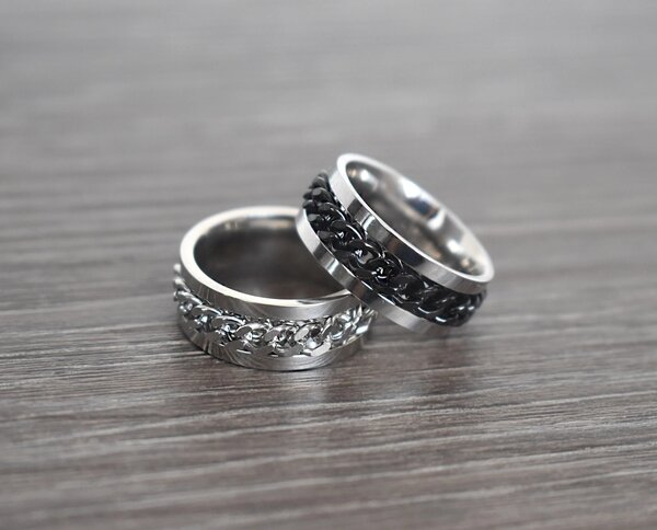 Bague chaîne en acier inoxydable