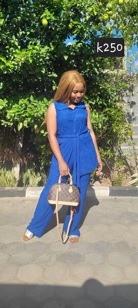 Women's  blue suit, top and trousers