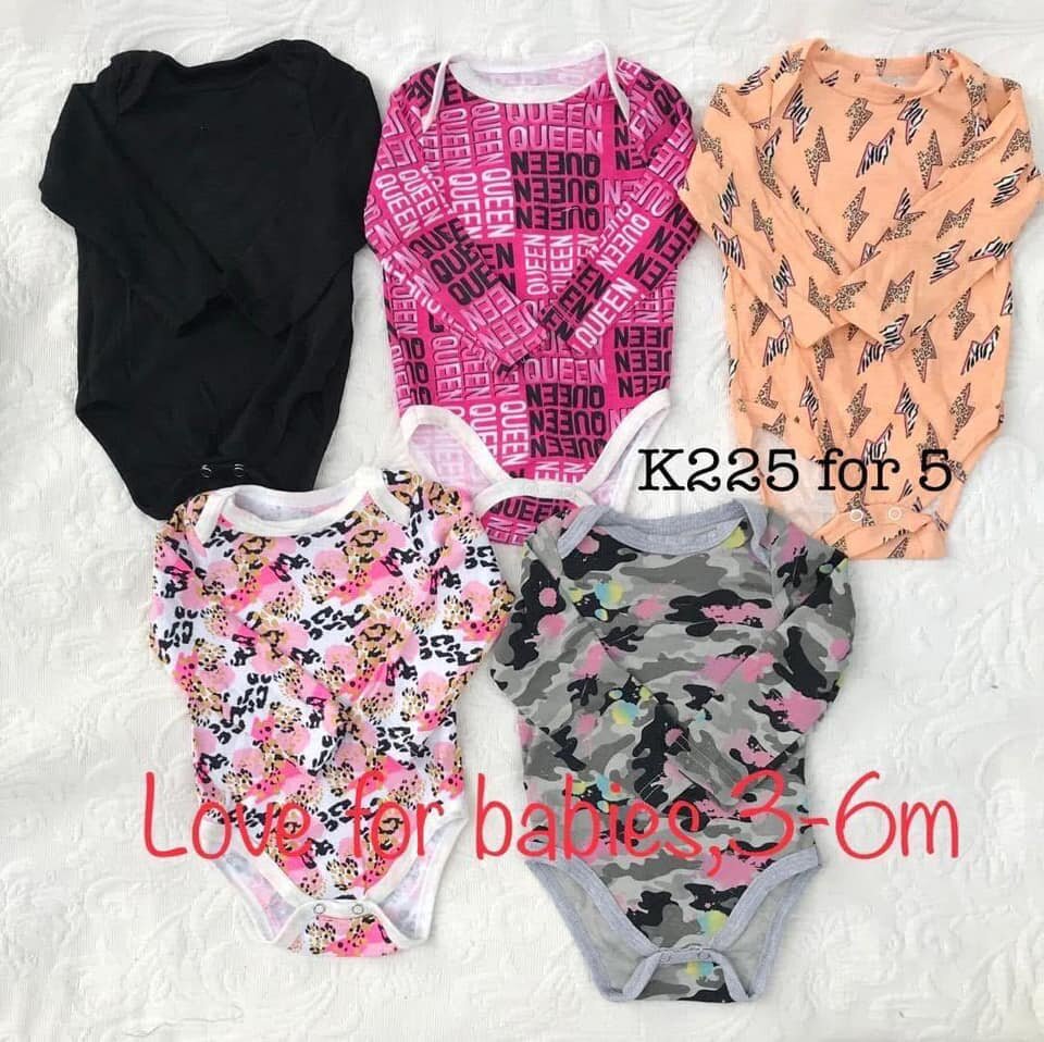 Set of 5 bodysuits, multicolor, 3-6m