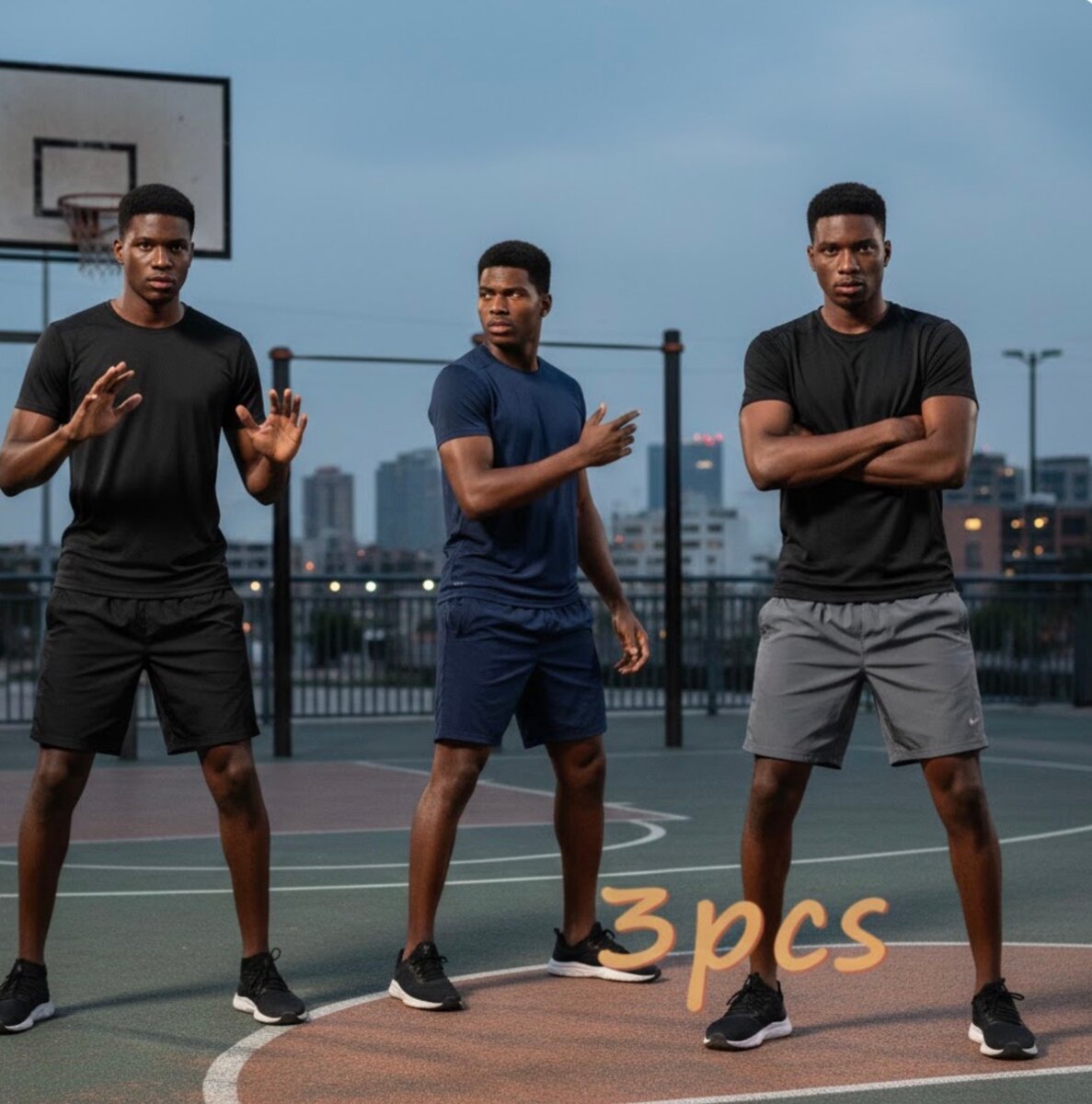 Shorts de sport pour hommes 3 pièces