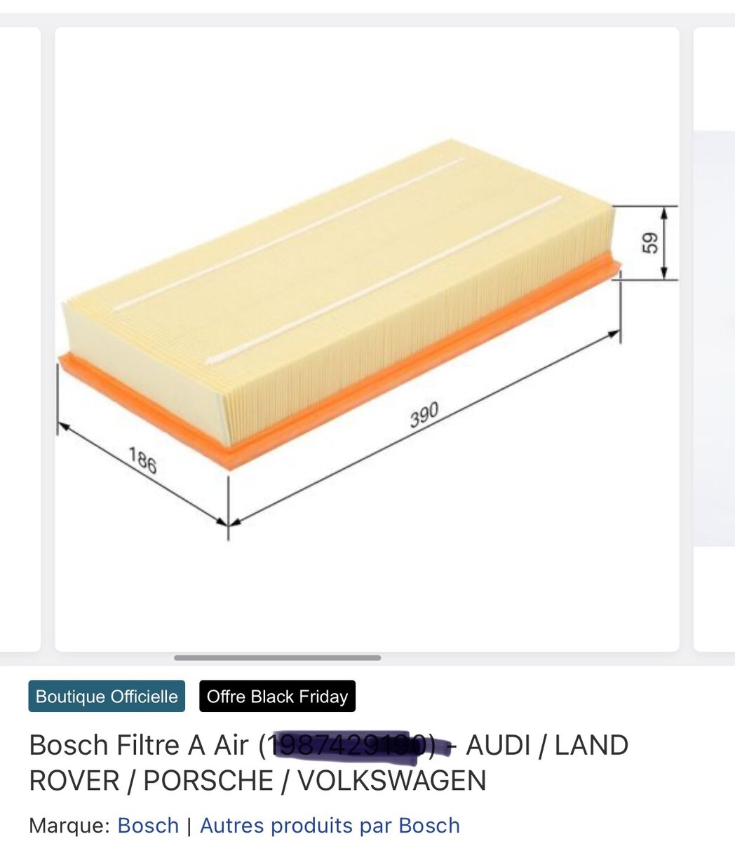 Filtre à Air Bosch S9190