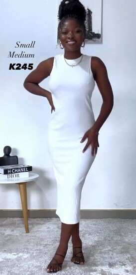 Tank top dress, white