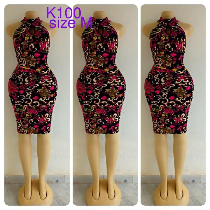 Black dress with print, size M