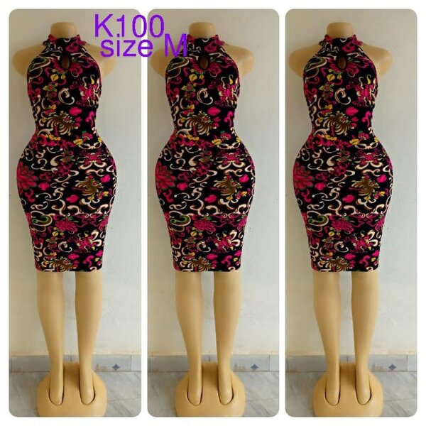Black dress with print, size M
