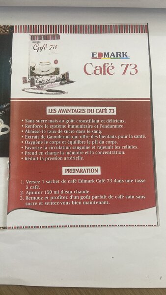 Café 73 Edmark instantané avec extrait de Ganoderma