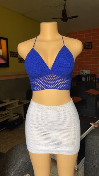 Top crochet femme