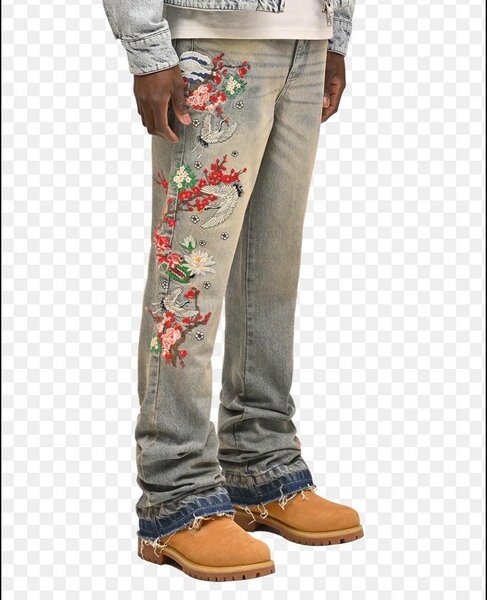 Jeans homme brodés tendance