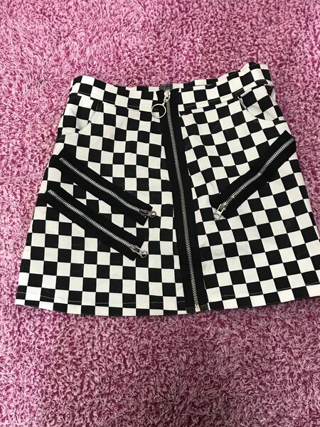 Mini-jupe à carreaux zippée
