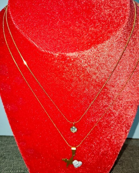 Collier Double Doré Étoile & Coeur