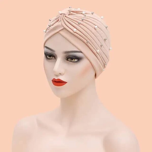 Turban perlé élégant femme