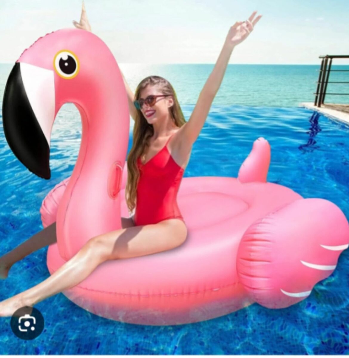 Giant flamingo inflatable ride