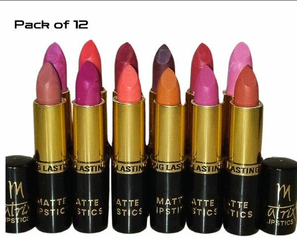 Pack of 12 matrix matte lipsticks for girls