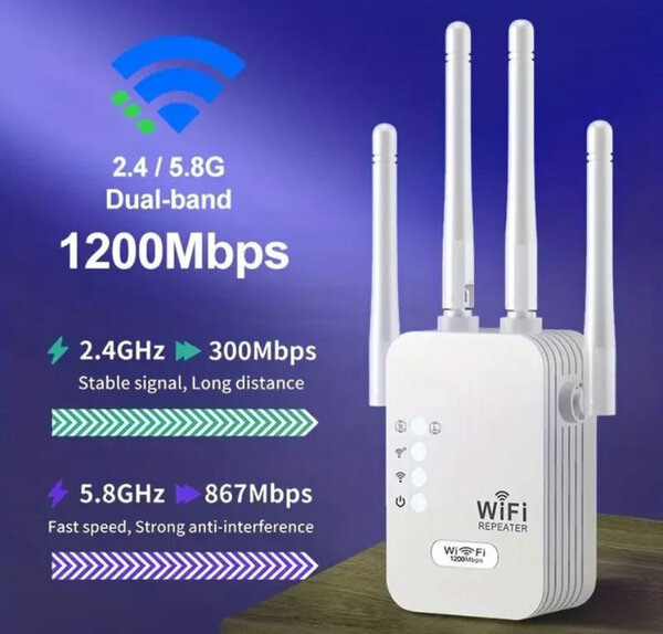 Répéteur WiFi Dual-Band 1200Mbps