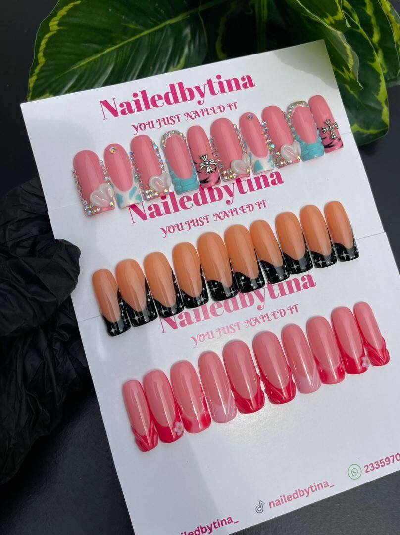 Handmade gel press on nails