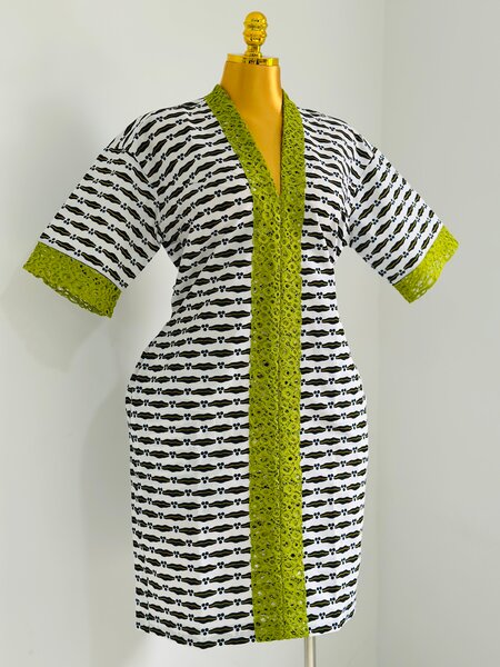 Robe Pagne et dentelle