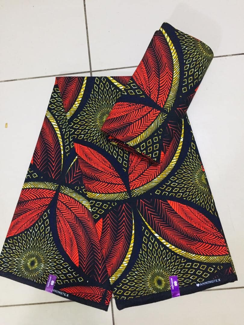 Original Cotton Wax Chitenge Fabric with 6 Yard Print 