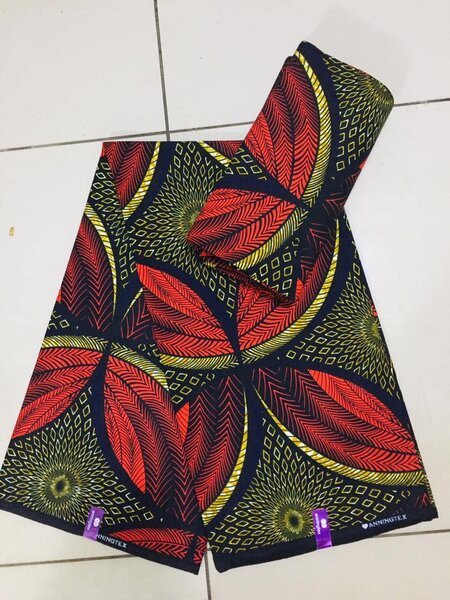 Original Cotton Wax Chitenge Fabric with 6 Yard Print 