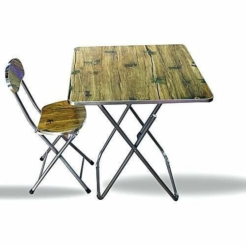 Folding Table & Chair Set- Brown