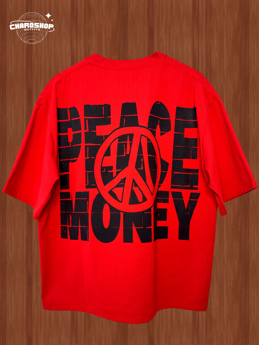 T-shirt rouge Peace & Money