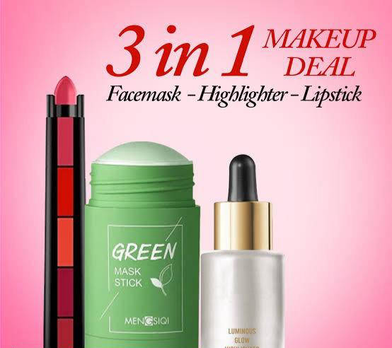 Makeup deal lipstick highlighter Green mask