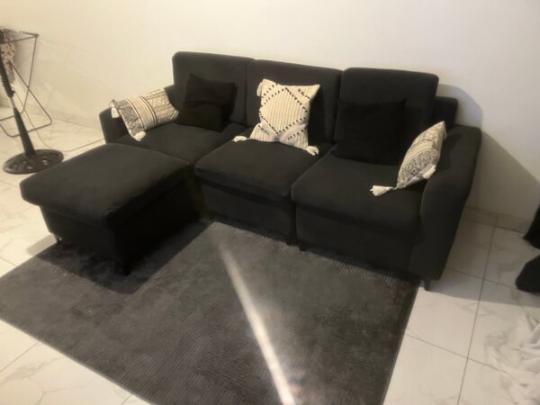 Canapé d'angle moderne noir