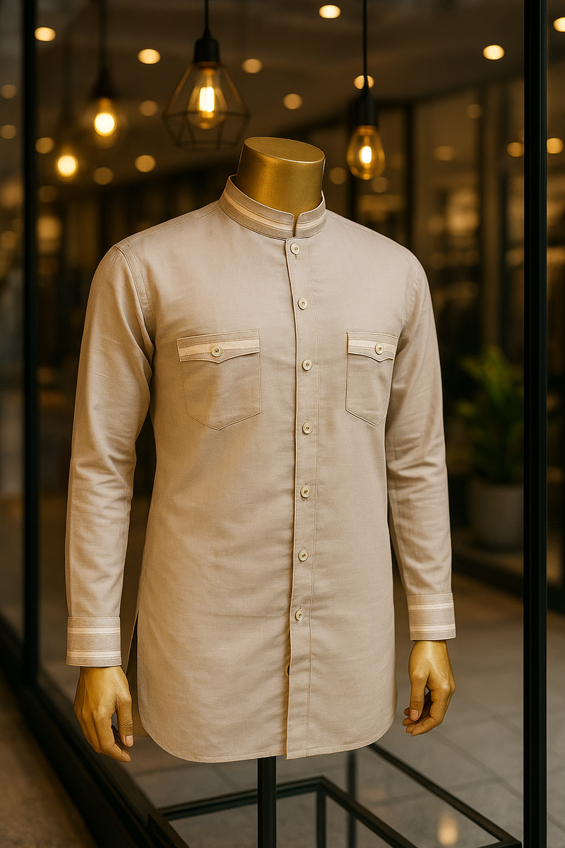 Chemise à col Mao élégante