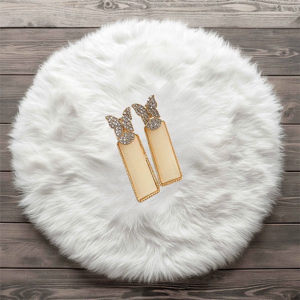 Long Stud Butterfly Earrings