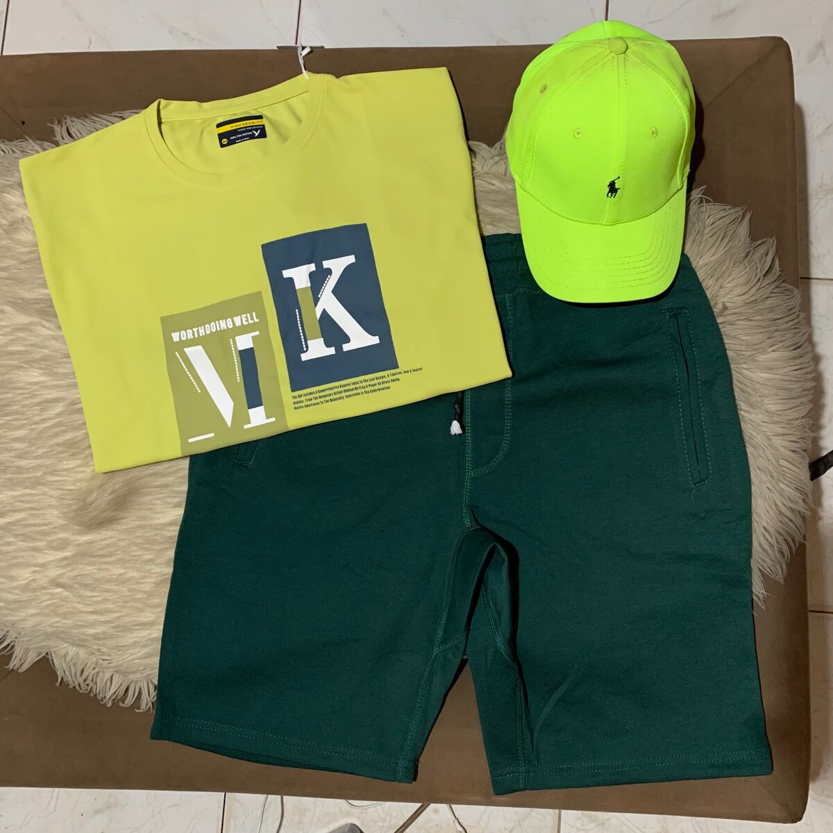 Cap , Tshirt and shorts set