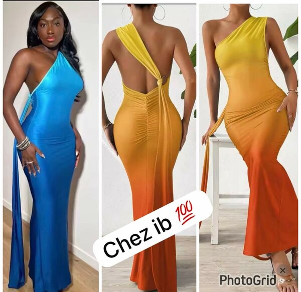 Robe asymétrique en dégradé