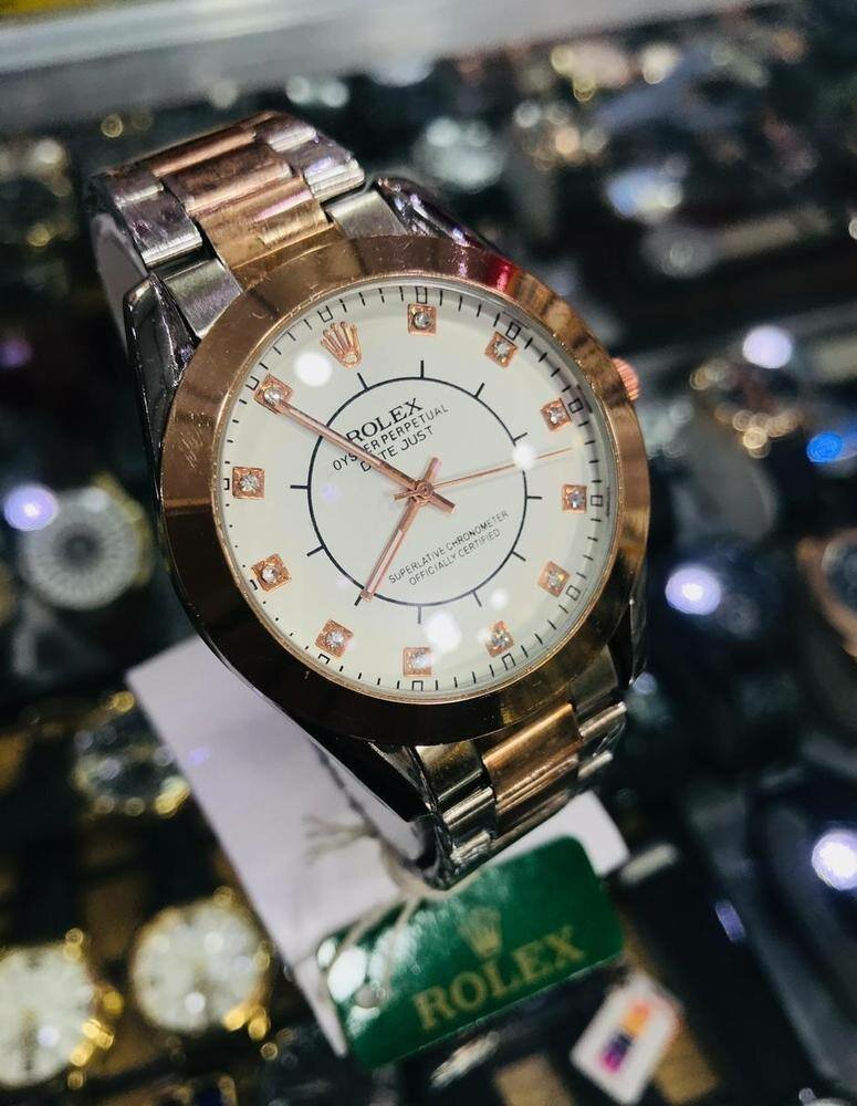 Men's Rolex Stailless Steel chain strap watch