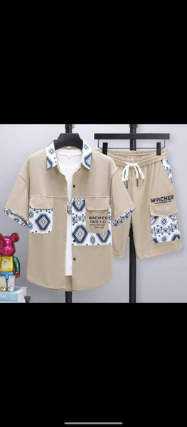 Ensemble beige à motifs