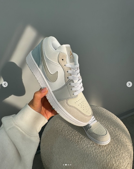 Кроссовки Air Jordan 1 low “Paris” белый,серый,кремовый