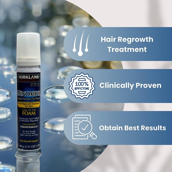 Kirkland minoxidil aerosol (Kirkland foam ) one month supply