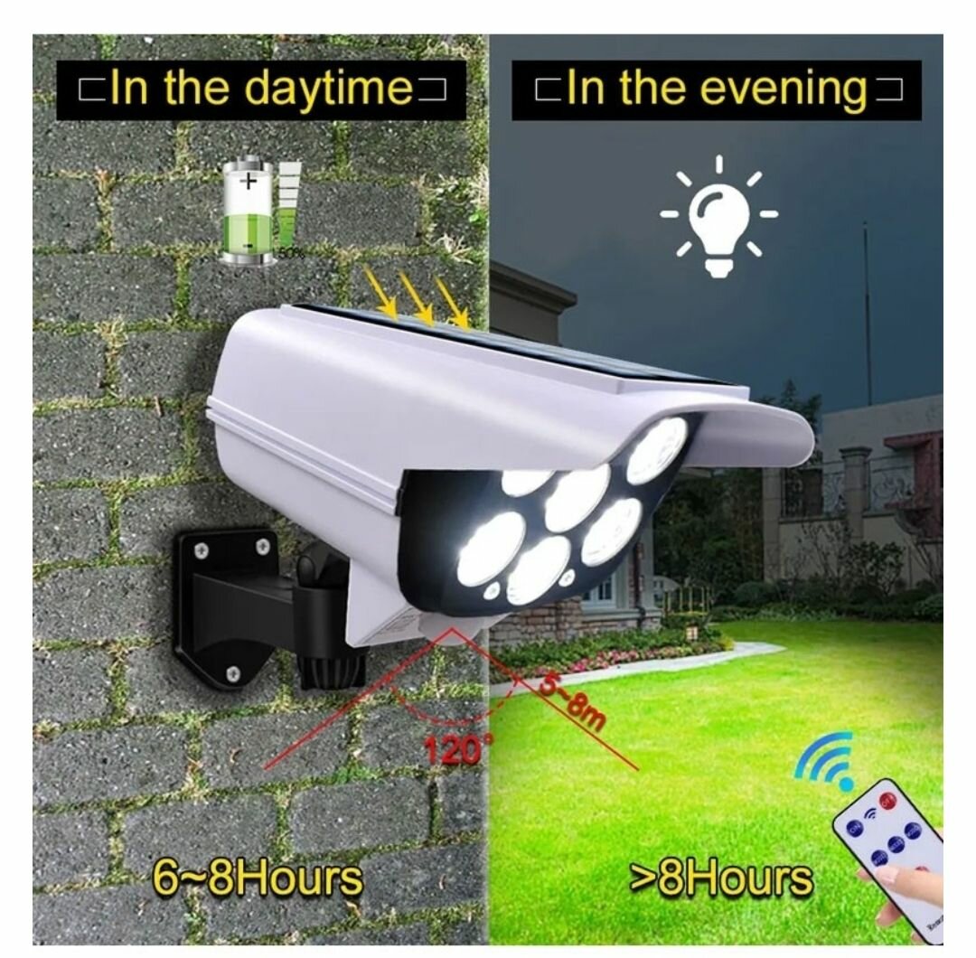LIGHT MOTION SENSOR SECURITY CAMERA WALL GARDEN NIGHT LIGHT