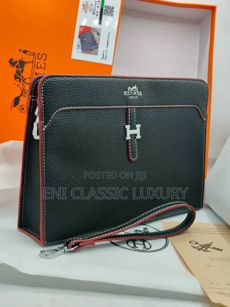 Pochette Hermès Cuir Noir