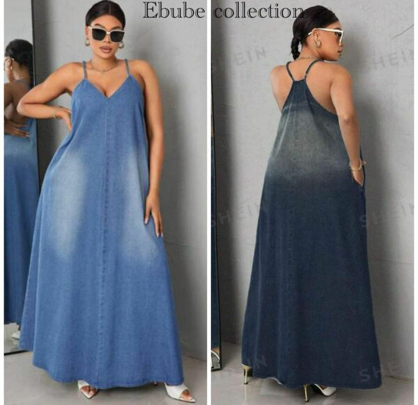 Robe longue en jean décontractée