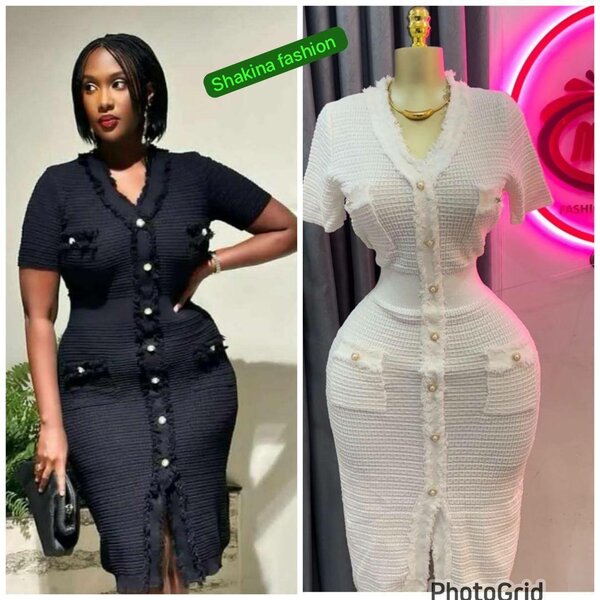 Belle robe disponible en M L XL XXL 3XL blanc et noir