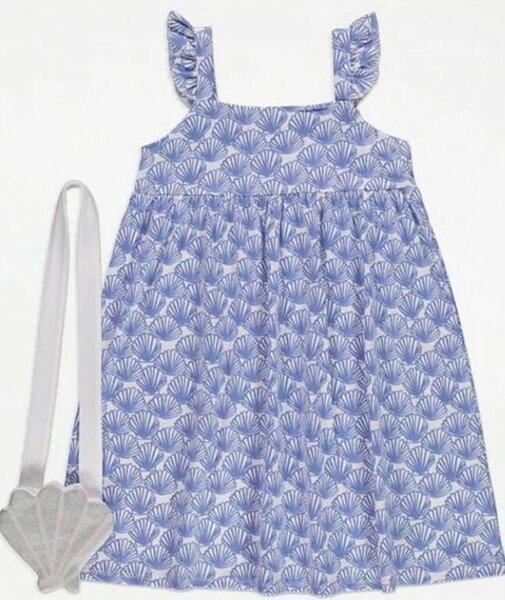 cotton baby girl dress and bag